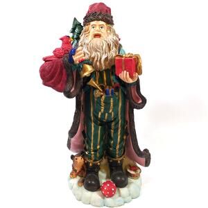 Cedar Creek Collection Large 12" Santa Figurine - Classic Resin Christmas Decor